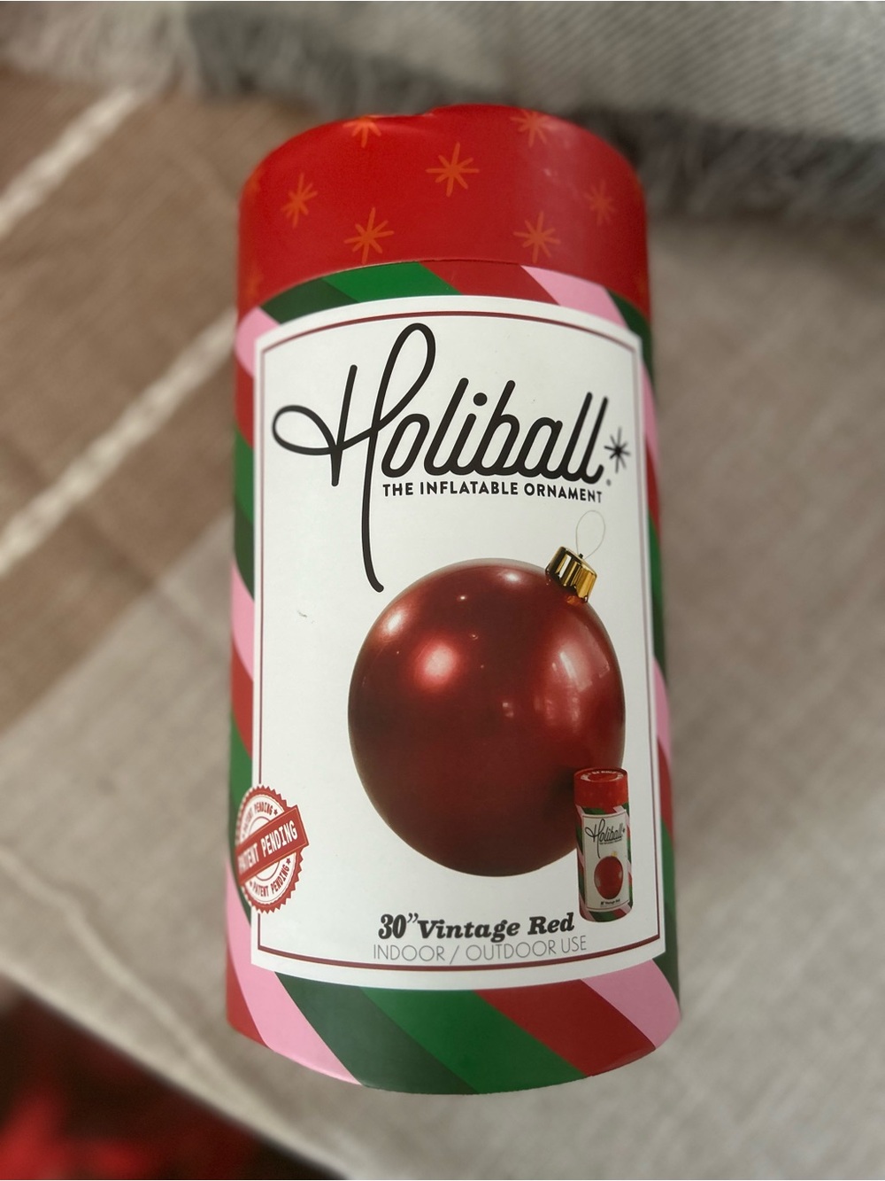 Holiball Vintage 30” Red Inflatable Ornament - NEW